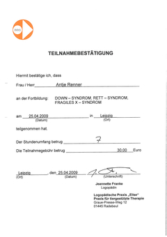 Zertifikat Down-Syndrom